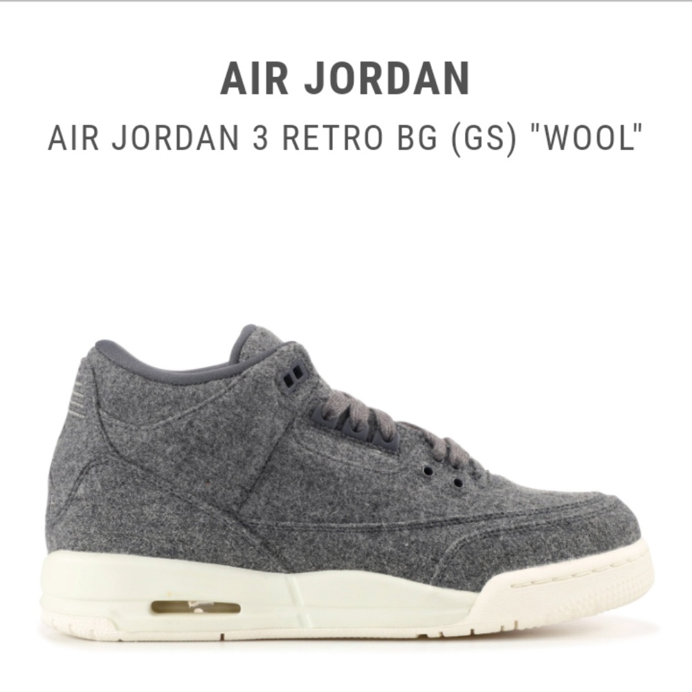 #596 Jordan 3 Retro Bg wool